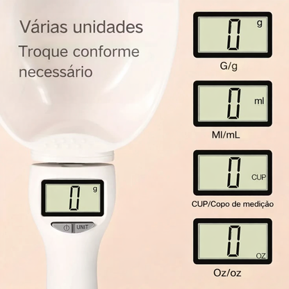 Balança eletrónica para alimentos e colher medidora Dugons