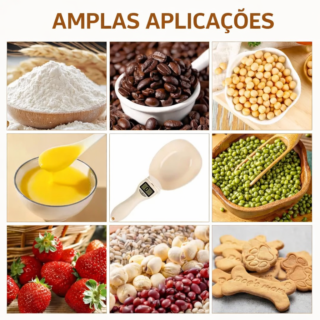 Balança eletrónica para alimentos e colher medidora Dugons