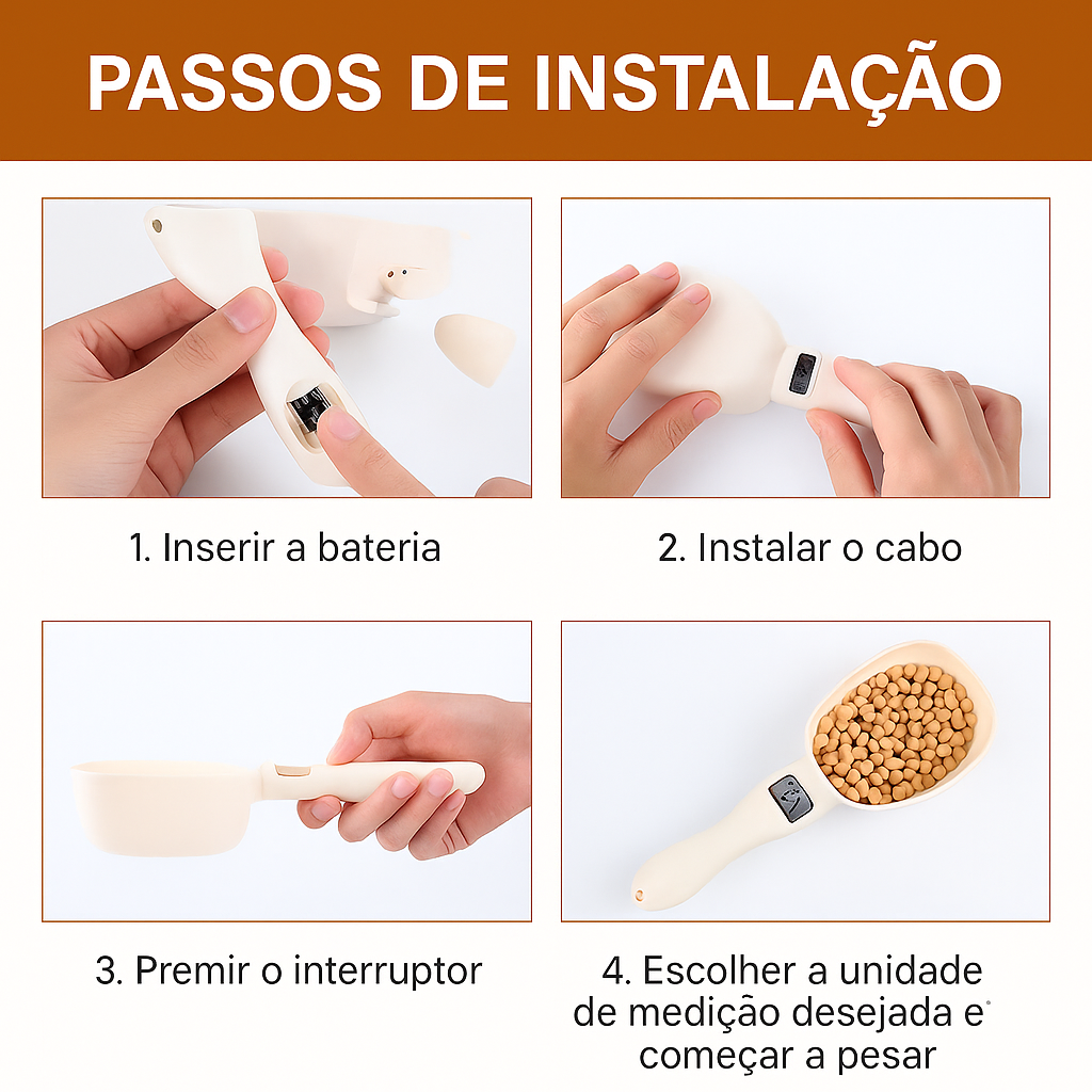 Balança eletrónica para alimentos e colher medidora Dugons